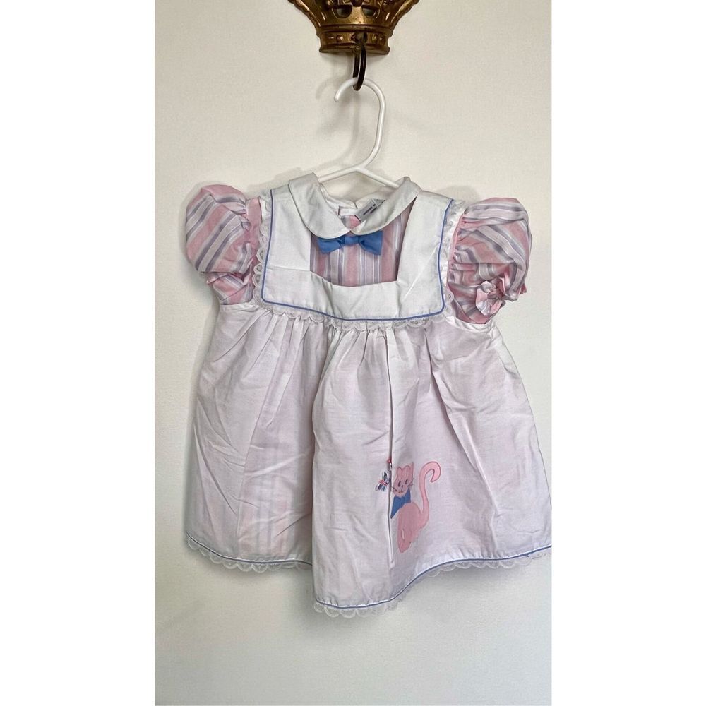 Vintage Nana’s Pet J.C Penny Little Girls 3T Easter Church Dress Cat Pink Cute‎